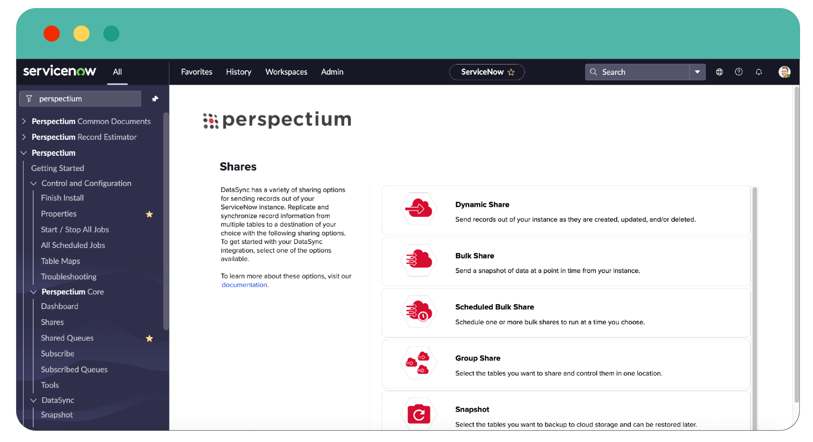 Perspectium DataSync - Bulk share, dynamic share, data replication